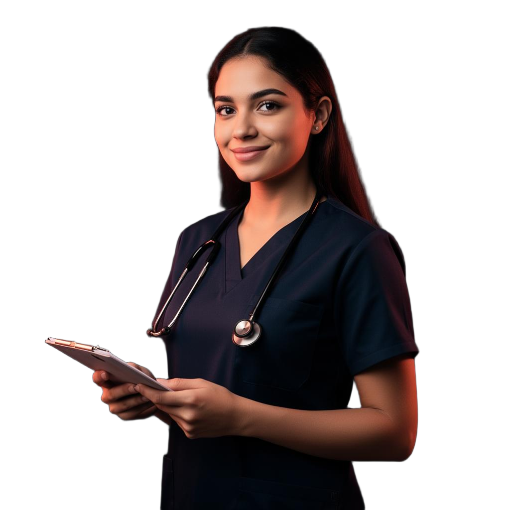 Enfermeira preparando-se para o NCLEX
